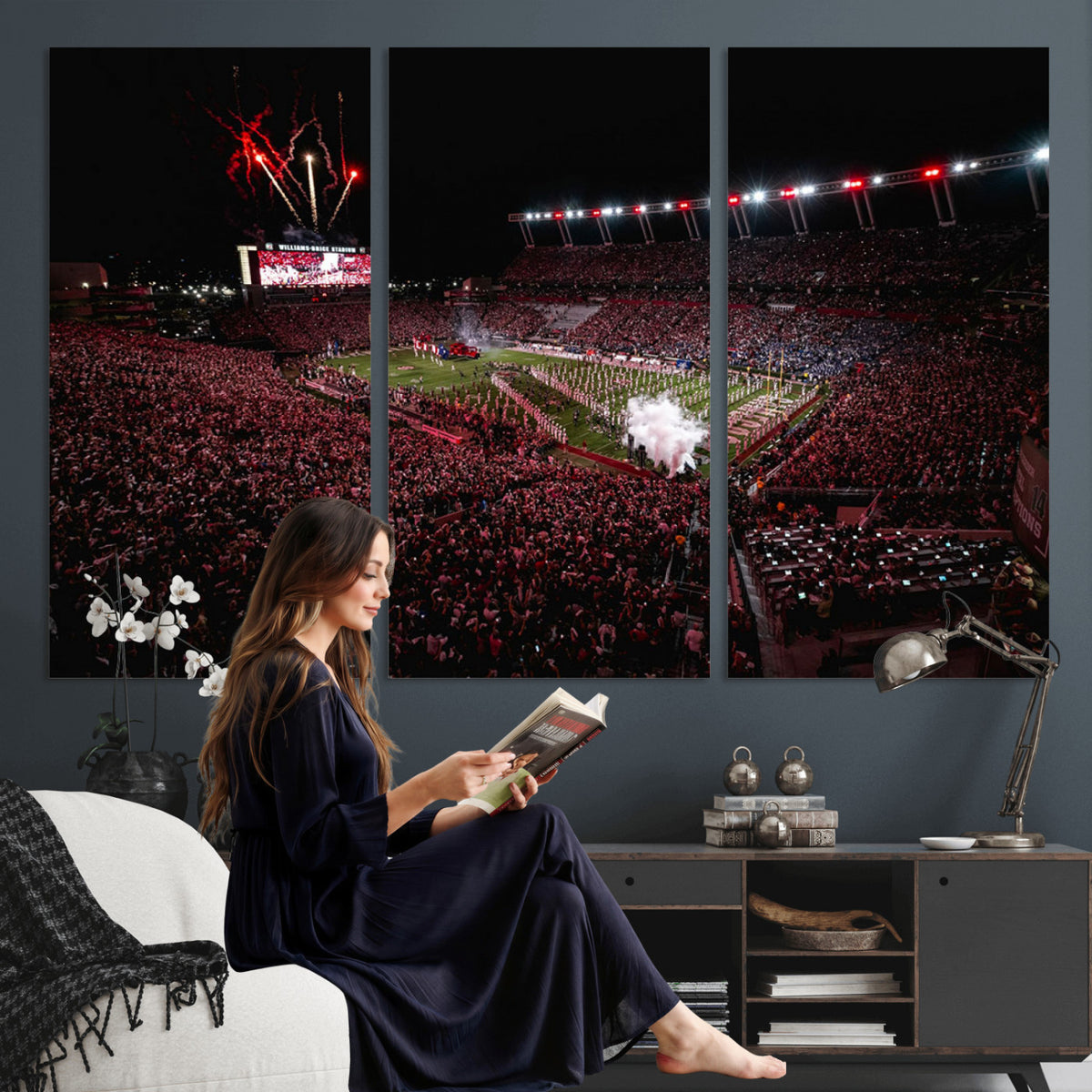60690191-MGV-CV-36X24 - William Brice Stadium Wall Art Print, Baseball Game Room