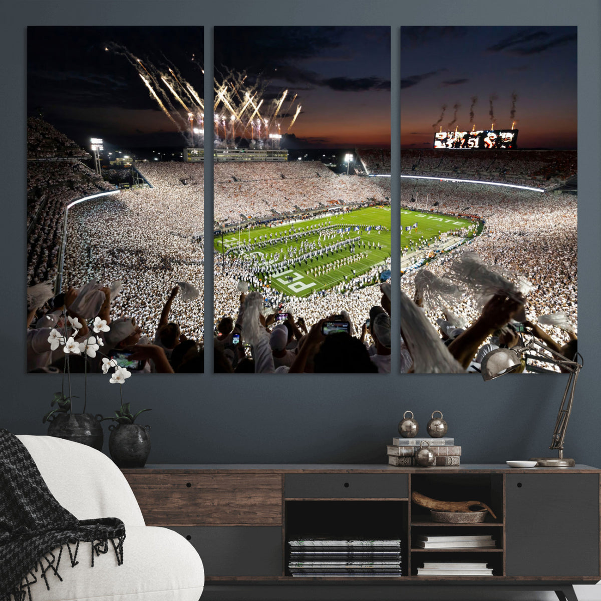 26666-MGV-CV-36X24 - Penn State Stadium Wall Art Canvas Print, White Out