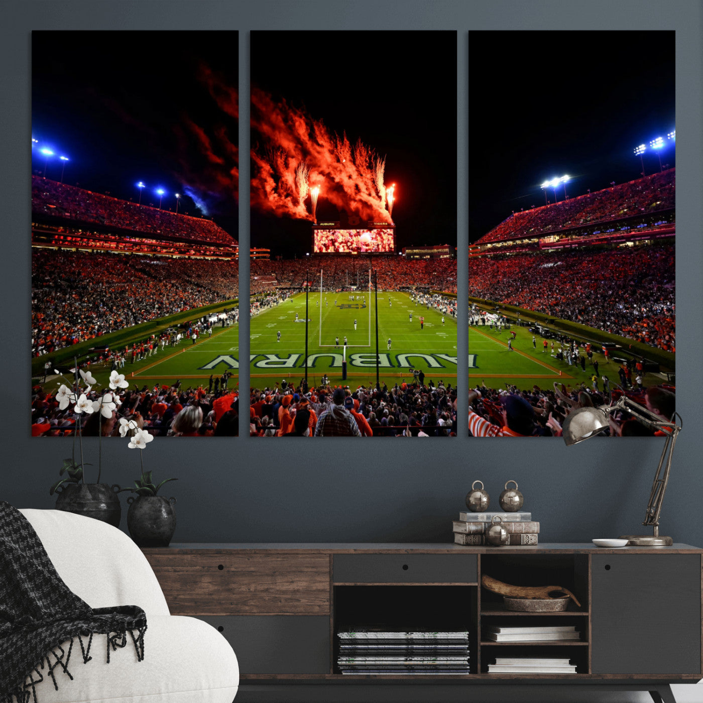 59046876-MGV-CV-36X24-Jordan-Hare Stadium Wall Art Canvas Print, Football Stadium Aerial View, College Sports Art for Man Cave or Game Room (Copy)