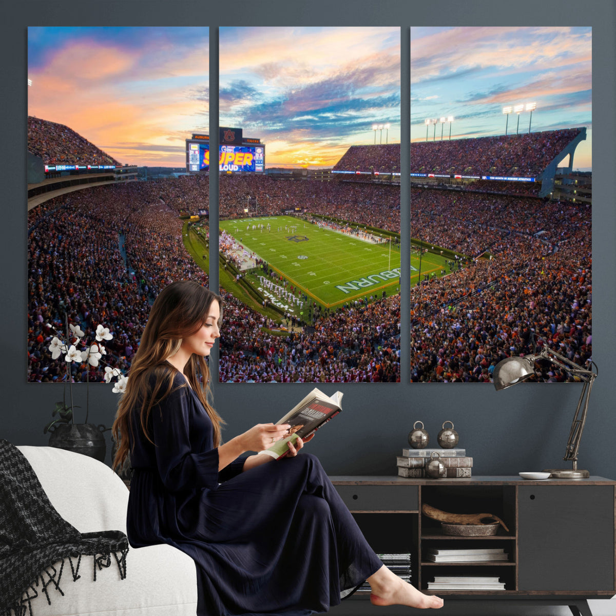29755746-MGV-CV-36X24 - Jordan-Hare Stadium Wall Art Canvas Print, Football Stadium