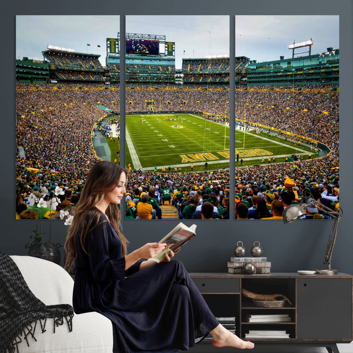 GBP101-MGV-CV-36X24 - Green Bay Packers Lambeau Field Stadium Wall Art Canvas Print
