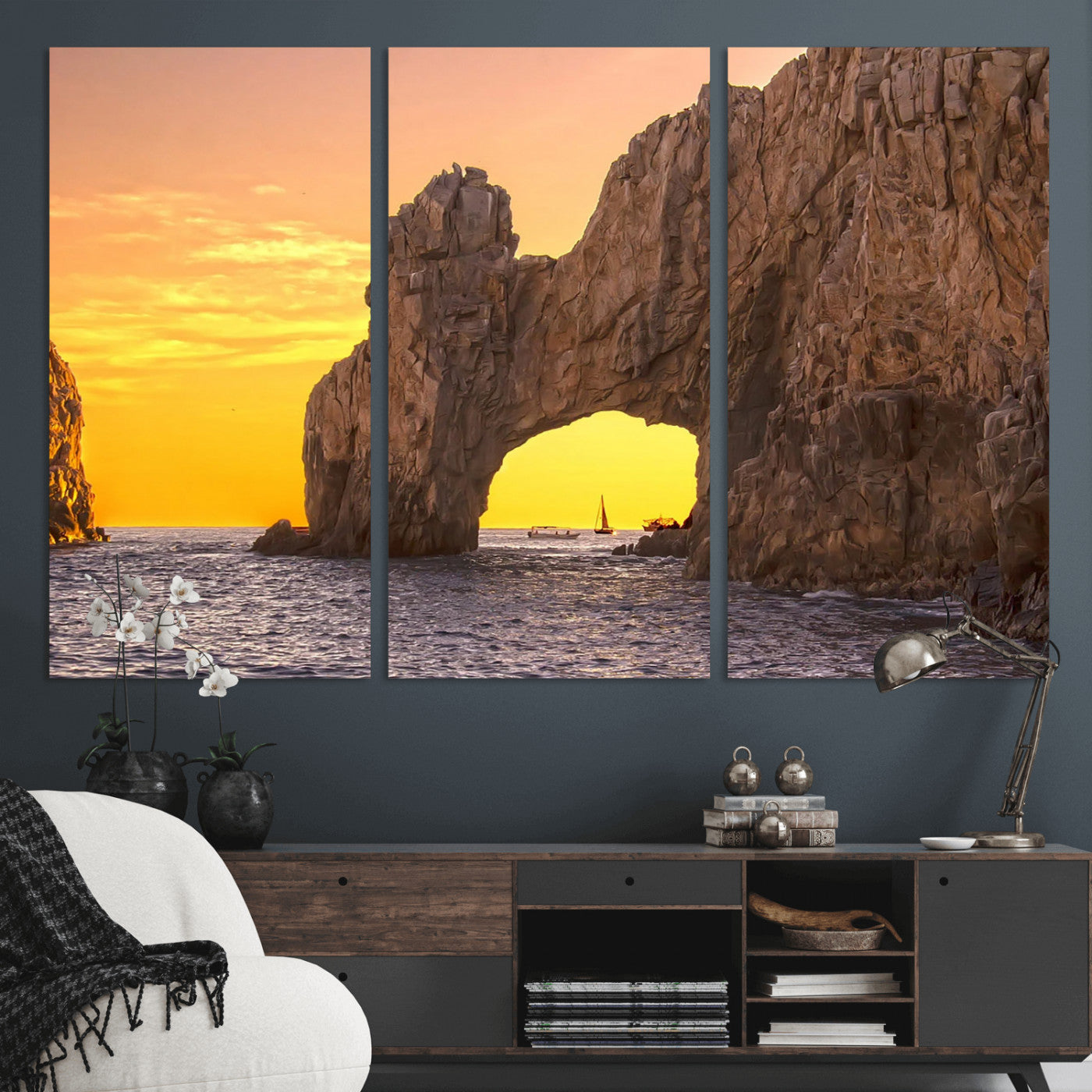 66414515-MGV-CV-36X24 - El Arco Cabo San Lucas Ocean Arch Wall Art Canvas Print, Baja California Rock Arch Seascape Canvas Print, Mexico Coastal Landmark Scenic Art Printing