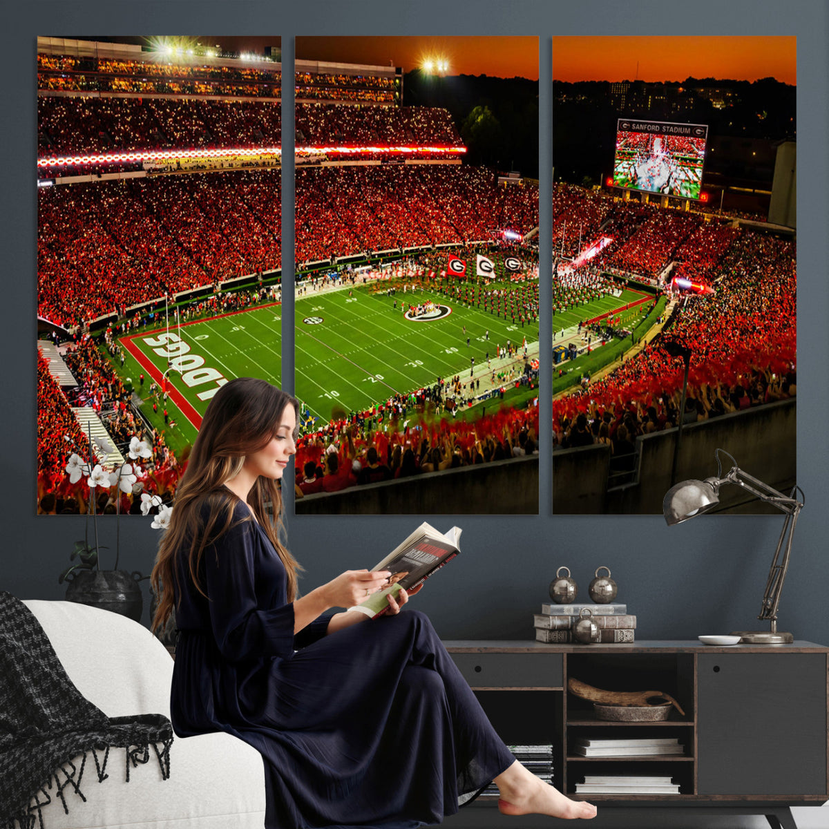 48894104-MGV-CV-36X24 - Georgia Bulldogs Stadium Wall Art Canvas Print, Sanford Stadium