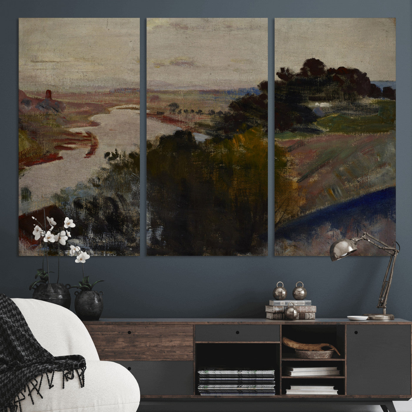 55507874-MGV-CV-36X24 - Jacek Malczewski Landscape at the Vistula Wall Art Canvas Print