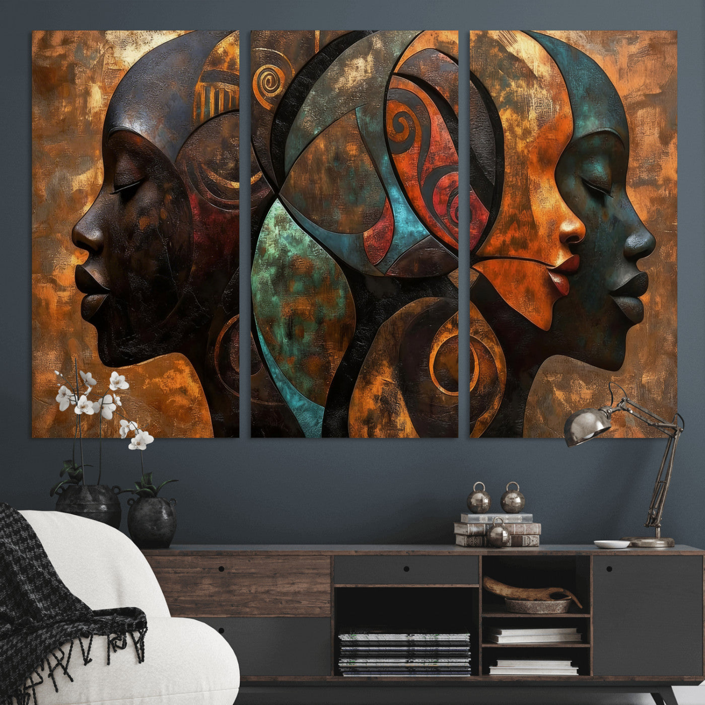 81517886-MGV-CV-36X24 - Abstract Afro American Women Wall Art Canvas Print