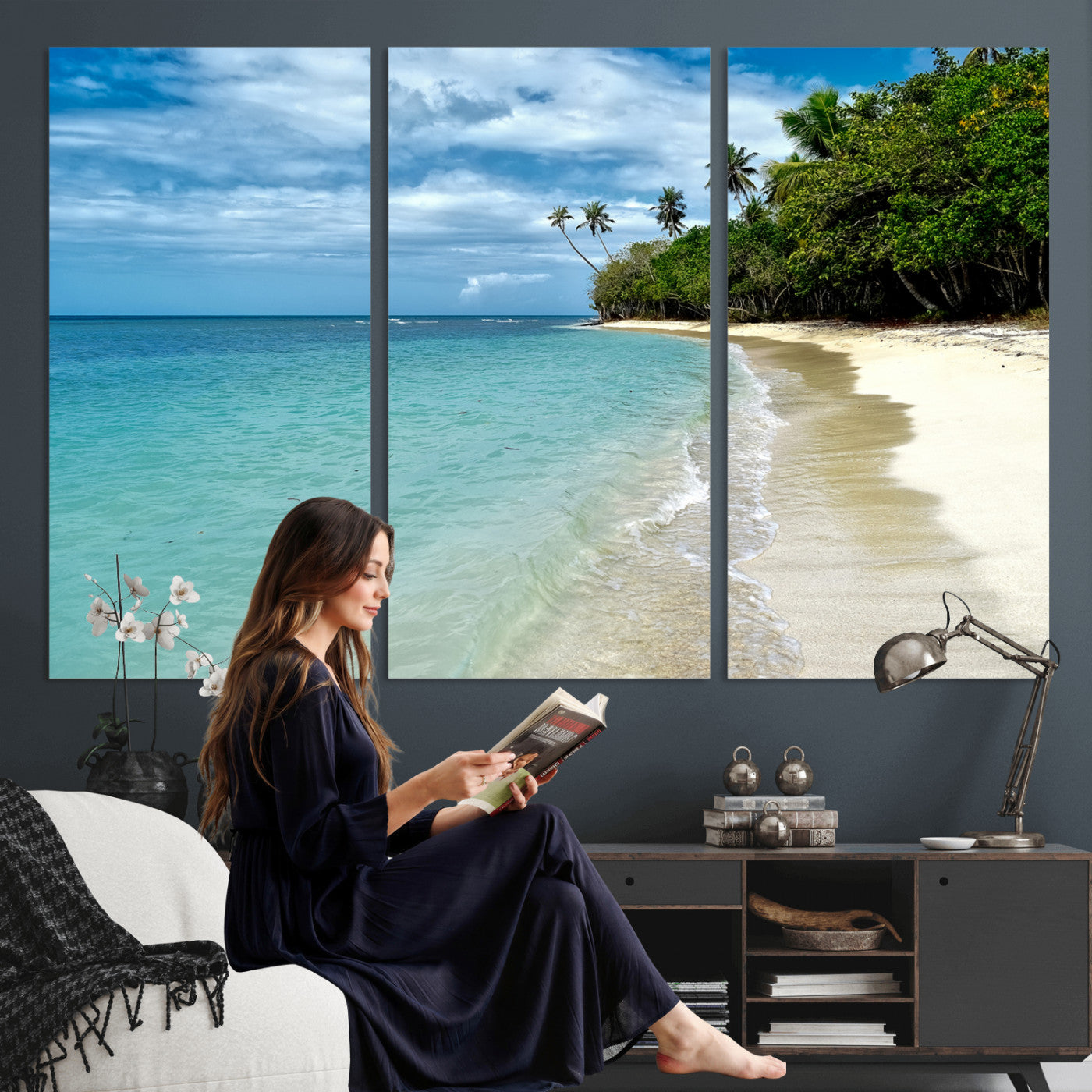 50626792-MGV-CV-36X24 - Puerto Rico Beach Paradise Wall Art – Tropical Coastal Print