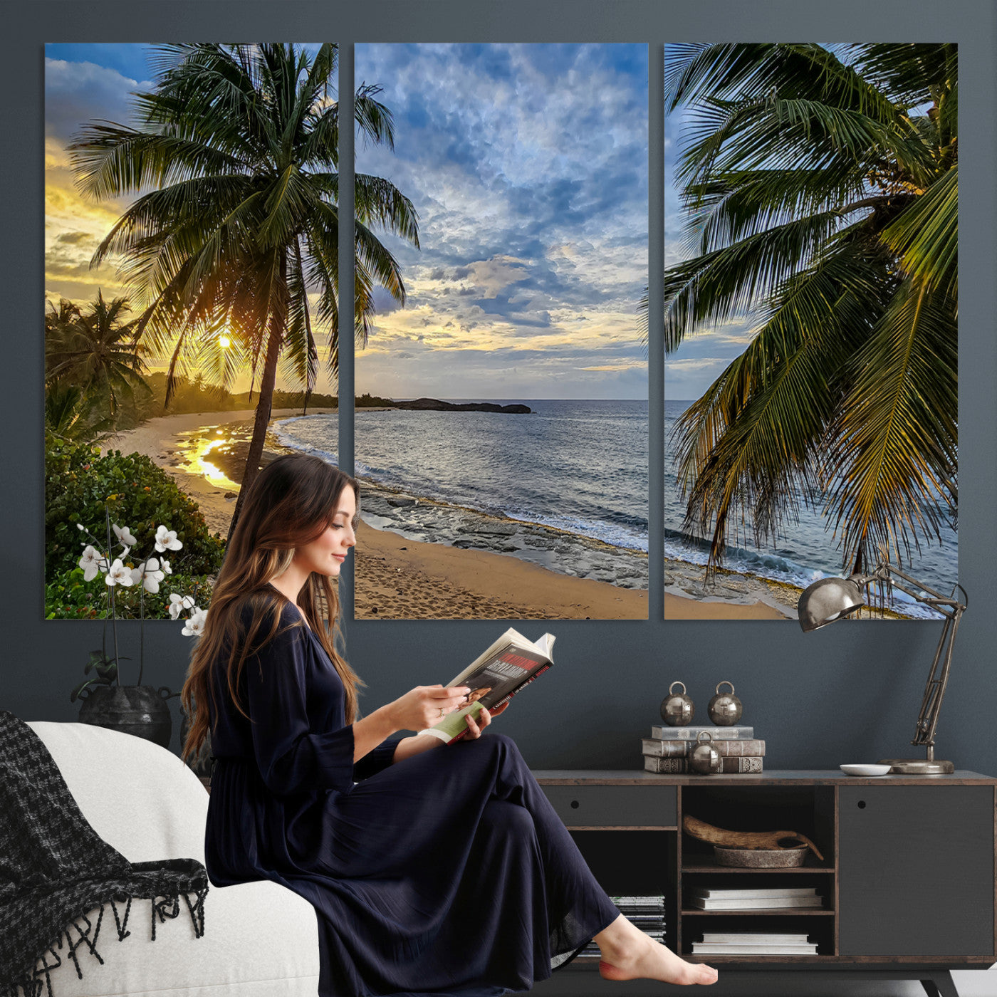 83399063-MGV-CV-36X24 - Puerto Rico Beach Paradise Wall Art – Tropical Coastal Print