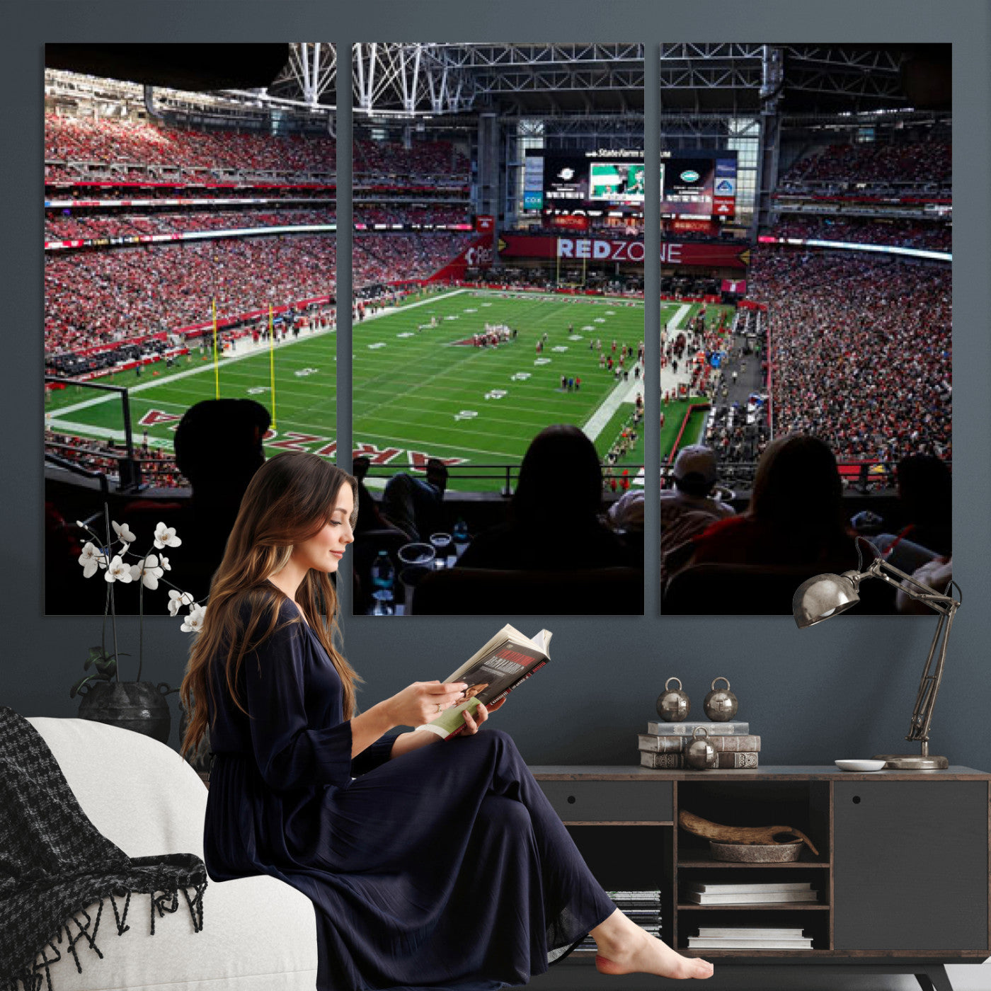 84196298-MGV-CV-36X24 - State Farm Stadium Canvas Wall Art, Arizona Cardinals Football Stadium Print, Glendale NFL Arena Photography Artwork