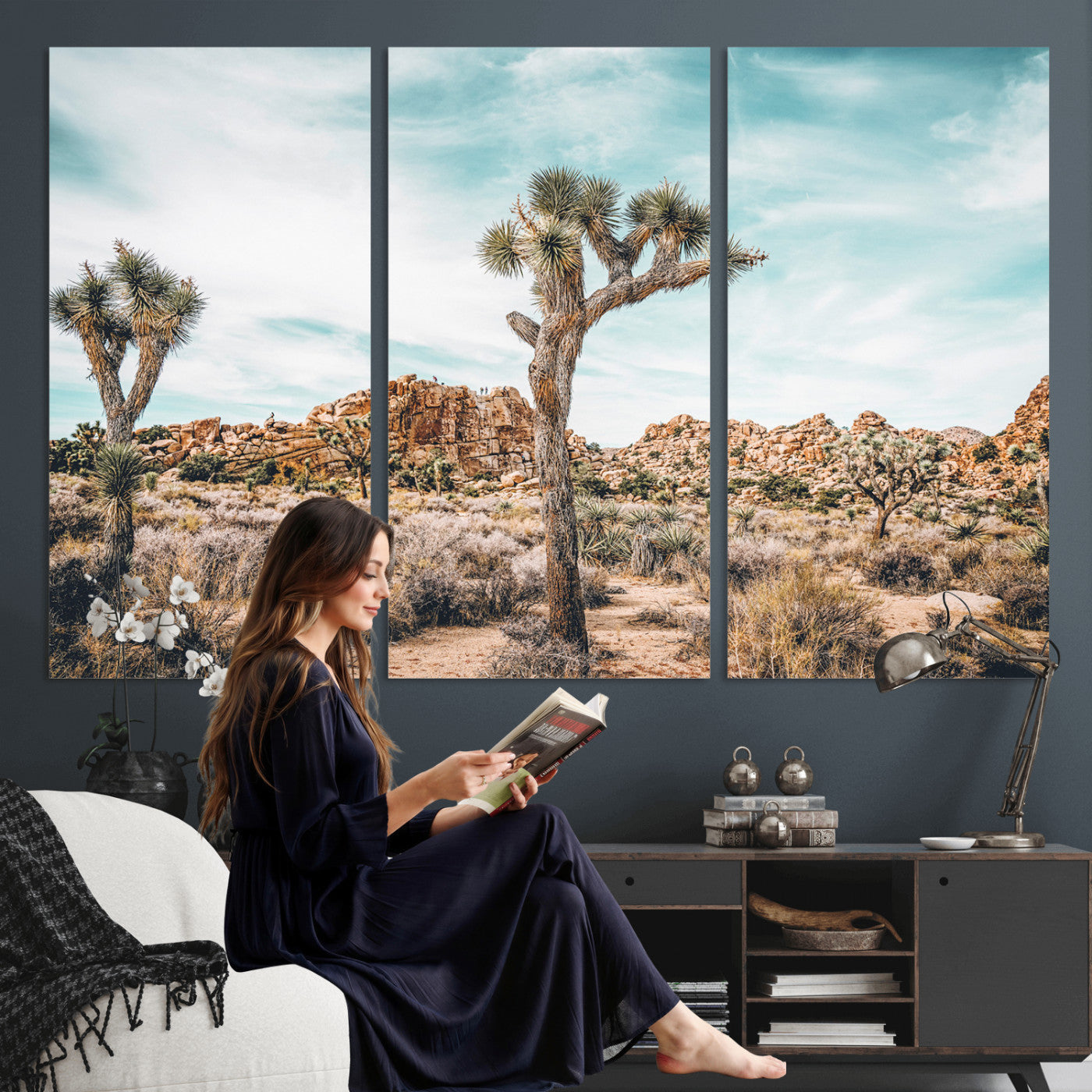41451127-MGV-CV-36X24 - Joshua Tree National Park Canvas Wall Art Print, Desert Landscape Photography, Southwest Nature Decor - Ready to Hang