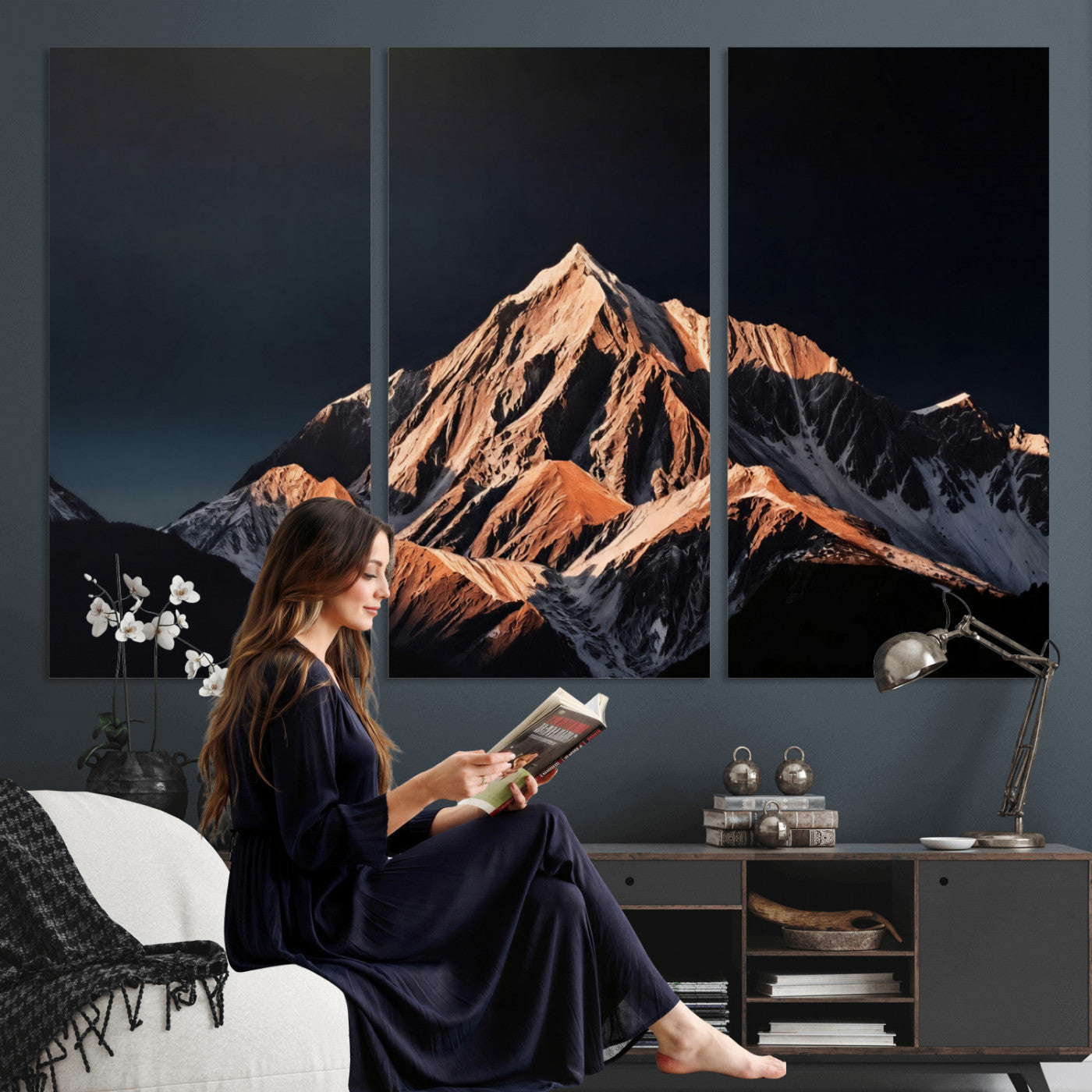 10196184-MGV-CV-36X24 - Snow Mountain Wall Art Canvas Print for Living Room Decor