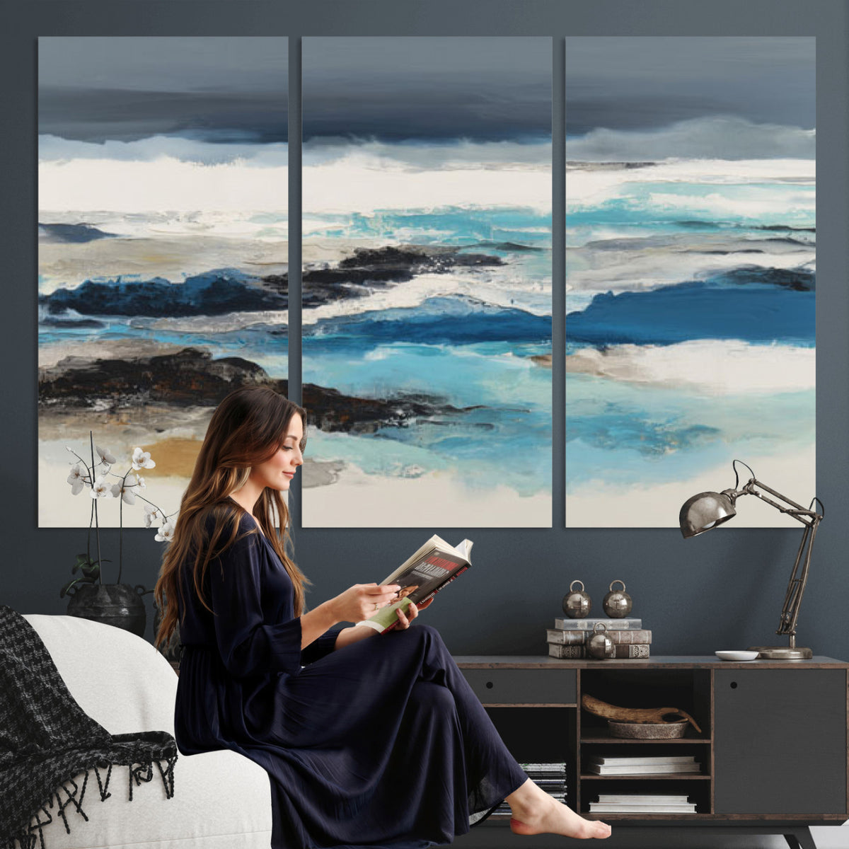 53645131-MGV-CV-36X24 - Extra Large Abstract Wall Art Canvas Print