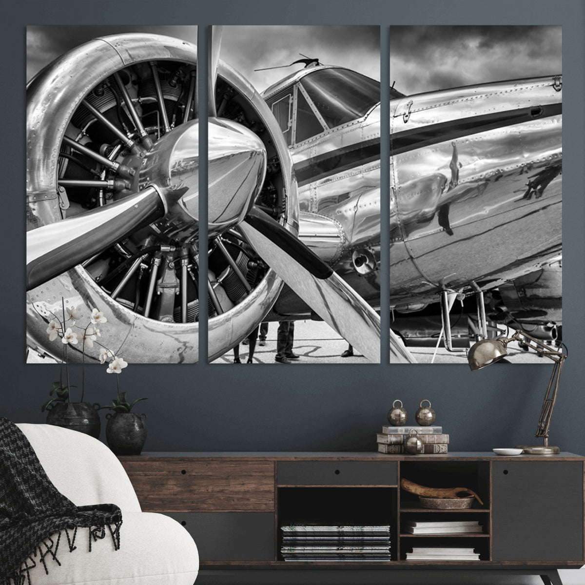 40672-MGV-CV-36X24 - Vintage Antique Airplane Wall Art Canvas Print
