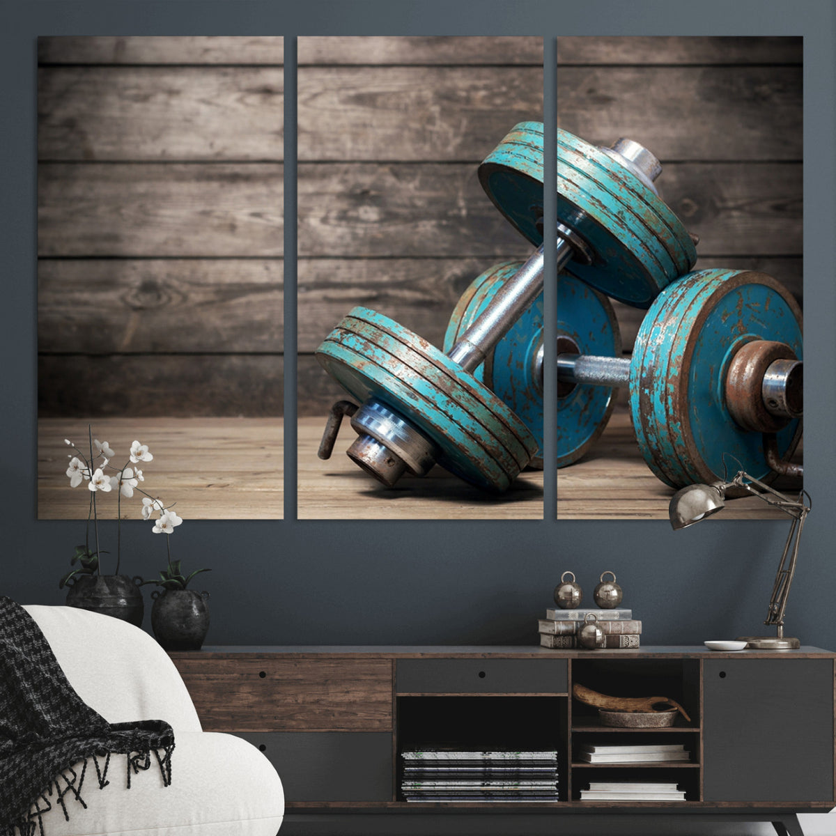 39364-MGV-CV-36X24 - Dumbbell and Sport Wall Art Canvas Print