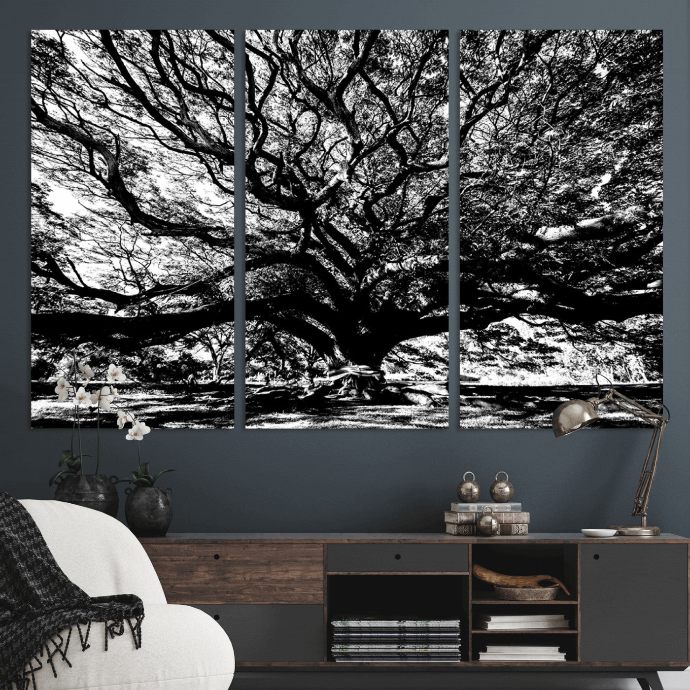 MGV-CV-48X32-3P - Mighty Angel Oak Wall Art | Angel Oak Tree Art Print