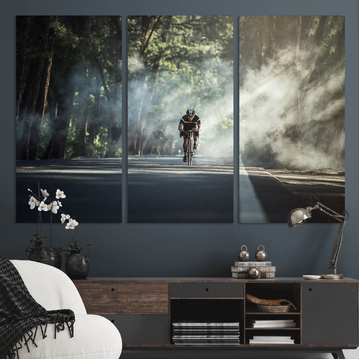 60298-MGV-CV-36X24 - Cycling Road Bike in the Morning, Cycling Road Bike Canvas Print