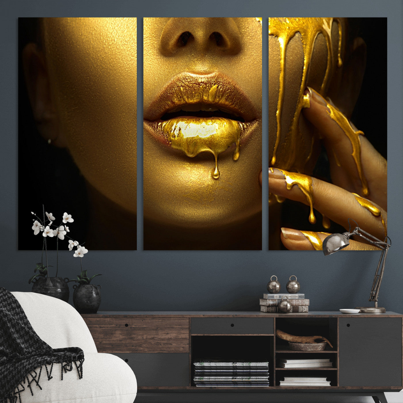 24252-MGV-CV-36X24-Gold and Women Wall Art Canvas Print