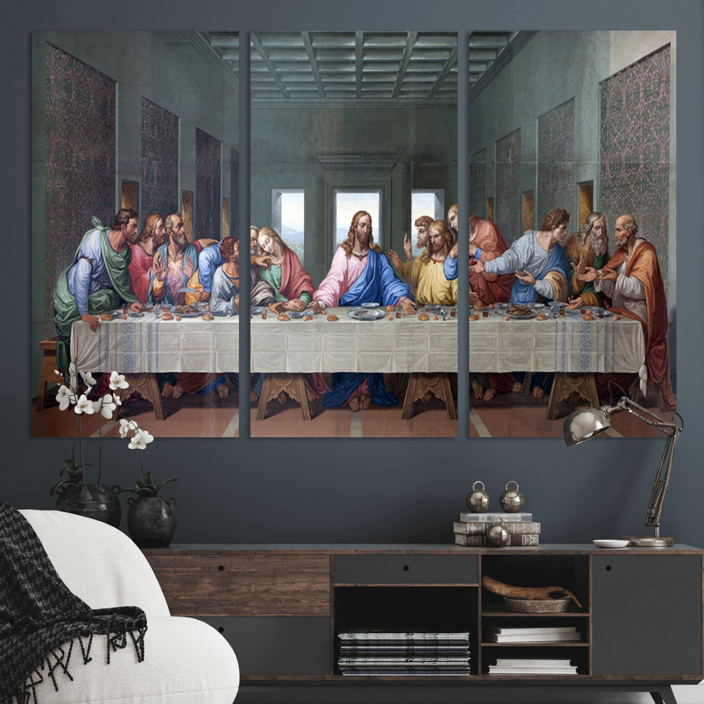 30401-MGV-CV-36X24-The Last Supper Multi Panel Canvas Wall Art