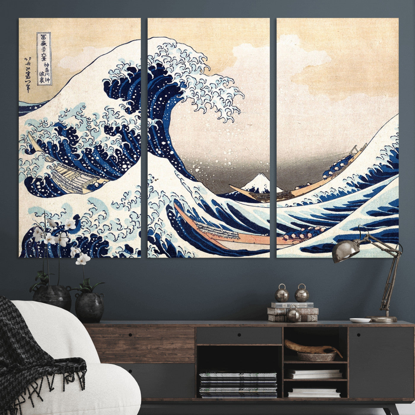 MGV-CV-48X32-3P - Hokusai: The Breaking Wave off Kanagawa Canvas Print