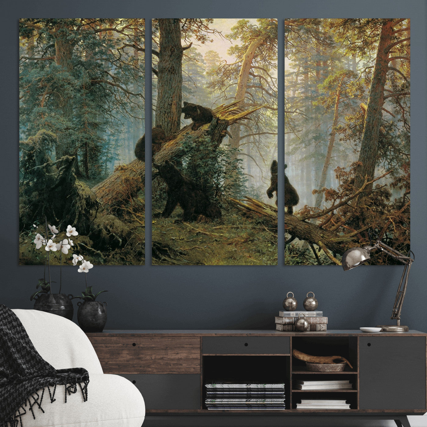 MGV-CV-48X32-3P - Grizzly Bear Cubs Wall Art Canvas Print
