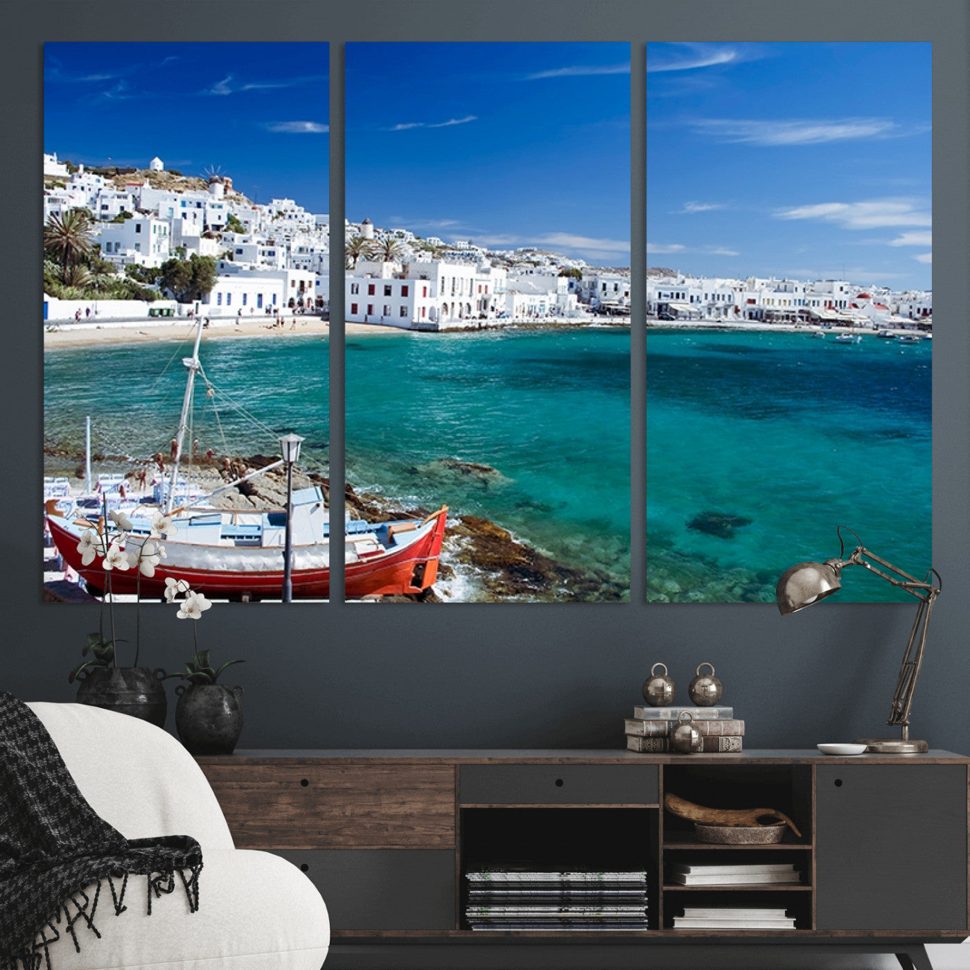 MGV-CV-48X32-3P - Santorini Wall Art Canvas Print