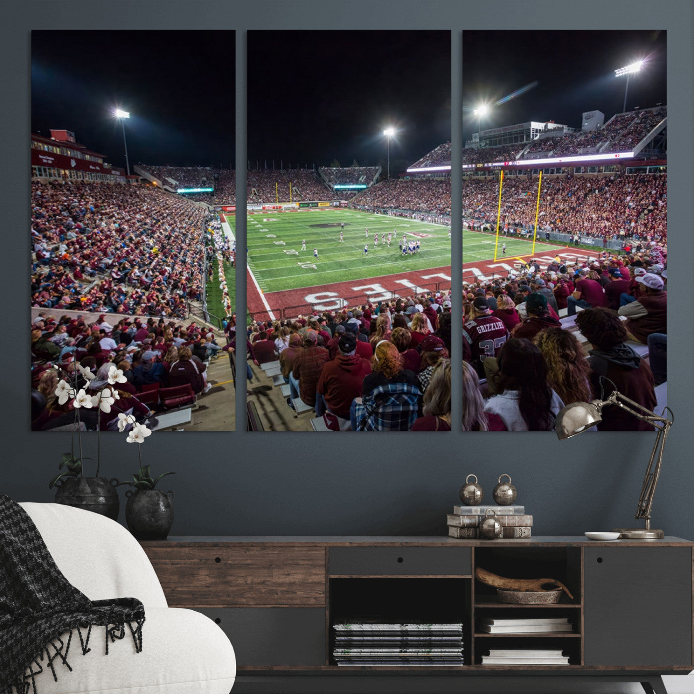 56191-MGV-CV-36X24-American Football Wall Art Canvas Print, Stadium Sport Wall Art Print