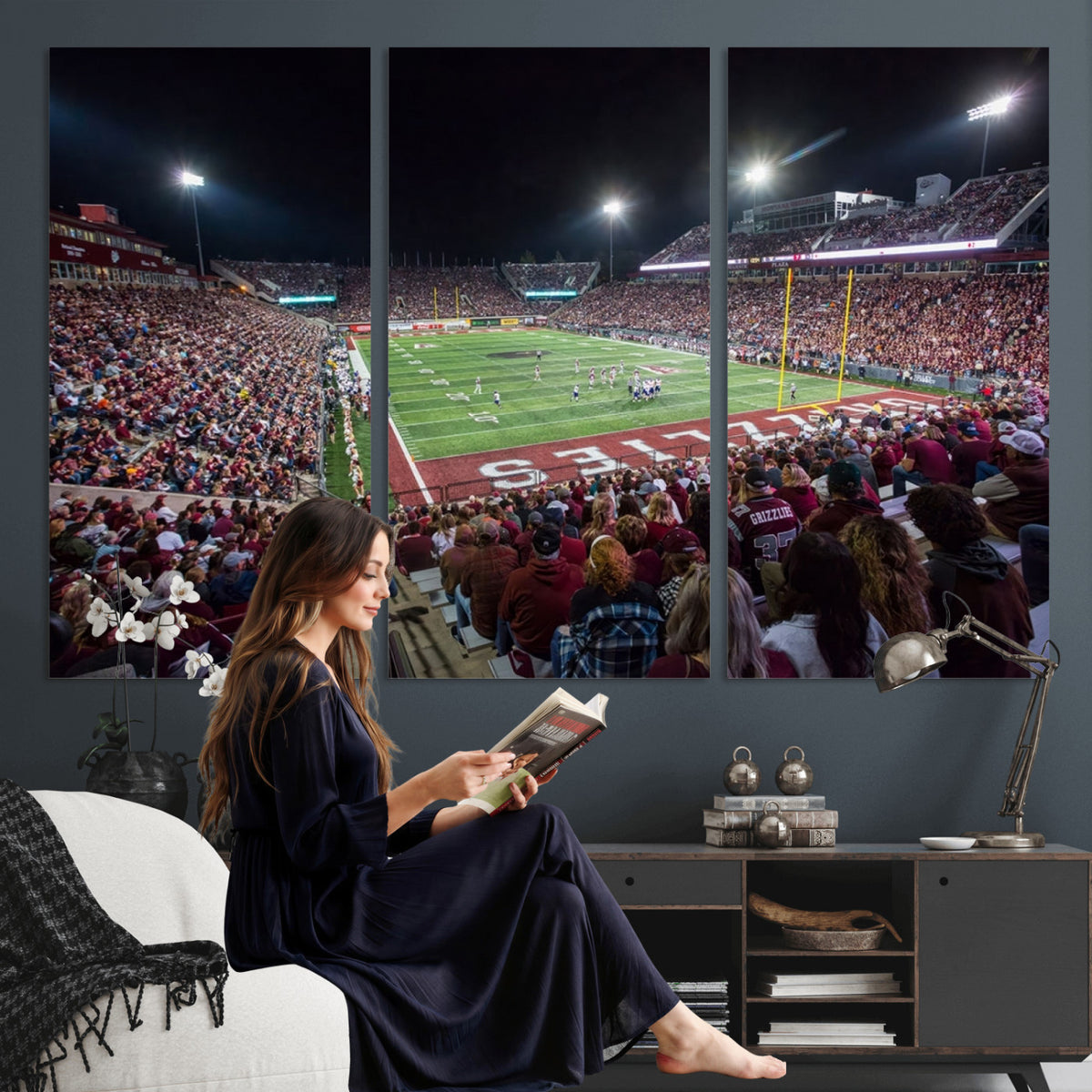 56191-MGV-CV-36X24 - Washington Grizzly Stadium American Football Wall Art Canvas Print, Sports Wall Art Print, Game Room Decor-1