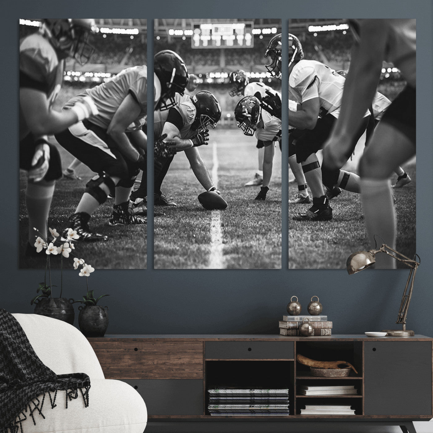 13273-MGV-CV-36X24-American Football Wall Art Canvas Print, Stadium Sport Wall Art Print