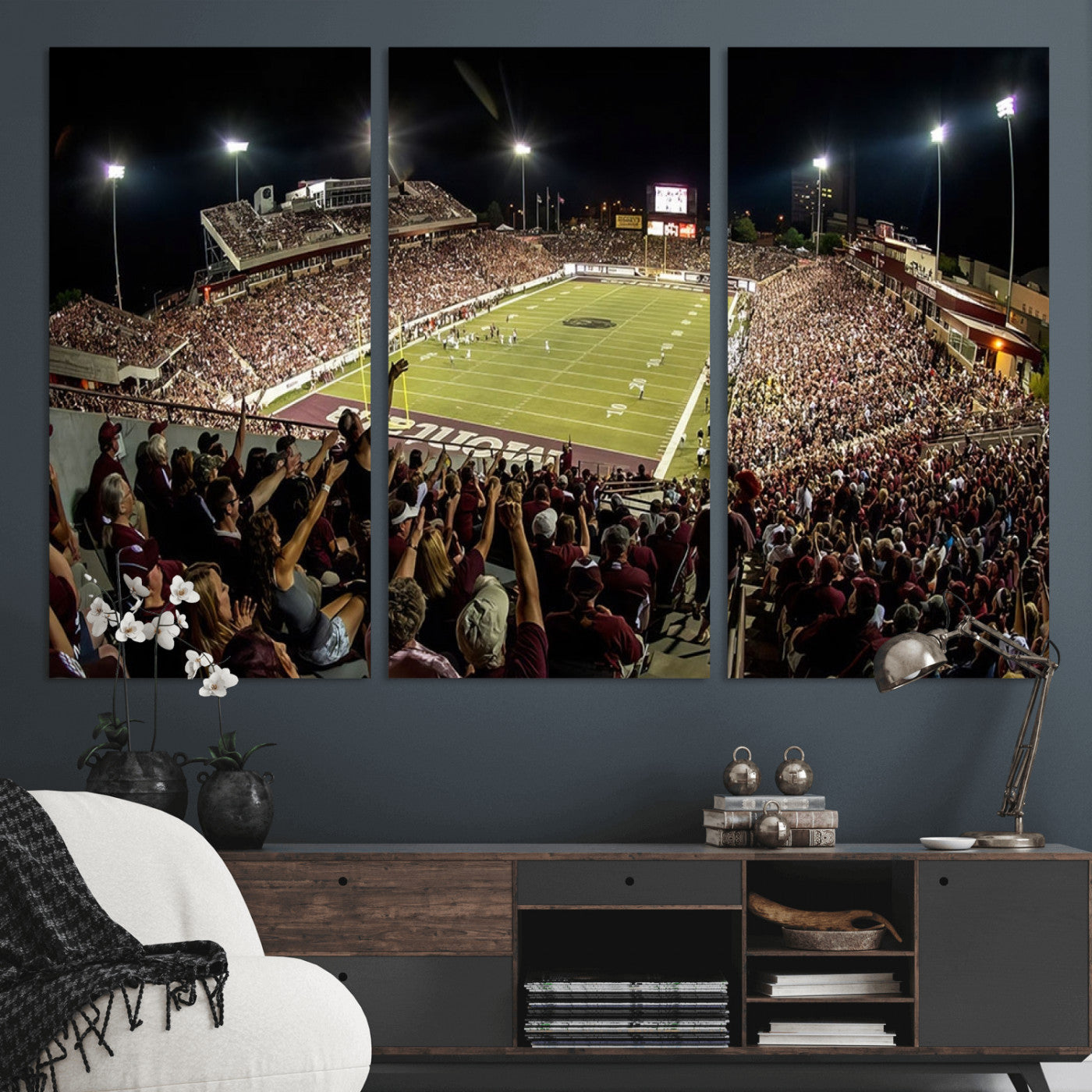 MGV-CV-48X32-3P - Washington-Grizzly Stadium Canvas Print, American Football Wall Art Canvas Print, Stadium Sport Wall