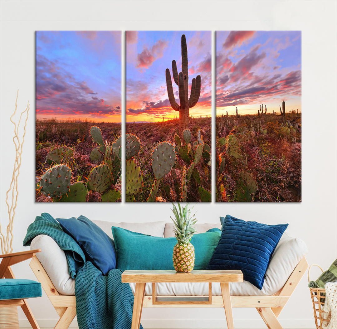 Arizona Desert Sunset Wall Art Canvas Print