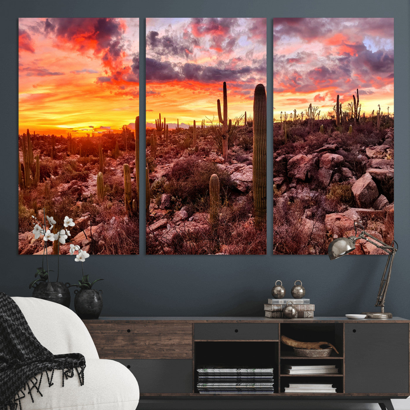 MGV-CV-48X32-3P - Arizona Desert Print, Western Cowboy Wall Art Print