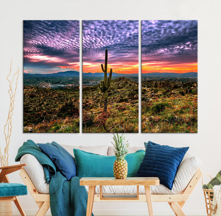 Arizona Desert Sunset Wall Art Canvas Print, Phoenix Wall Art Print