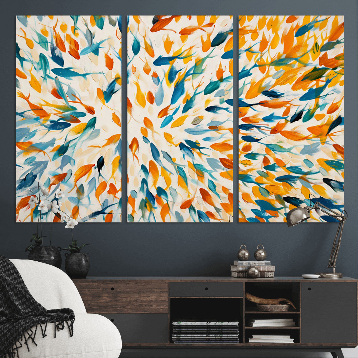 -Colorful Fish Wall Art Print – Abstract Ocean-Inspired Wall Art for Modern Spaces | Framed Canvas,