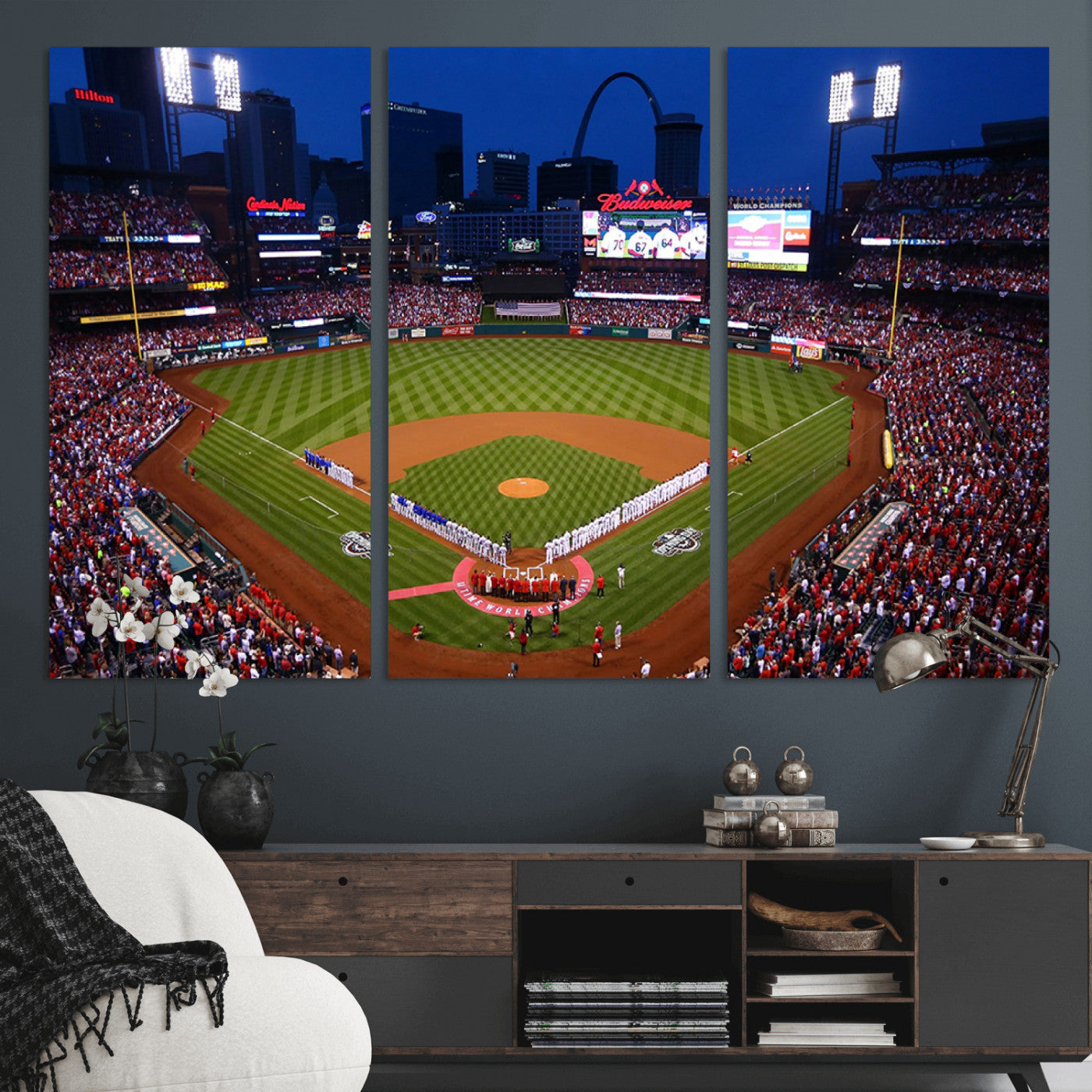MGV-CV-48X32-3P - St. Louis Cardinals Baseball Team Print - Busch Stadium Wall Art Canvas Print