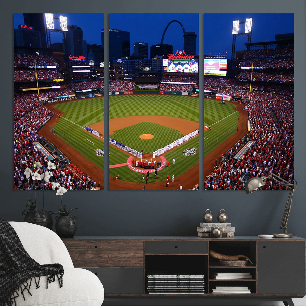 11925-MGV-CV-36X24 - St. Louis Cardinals Baseball Team Print, Busch Stadium Wall Art
