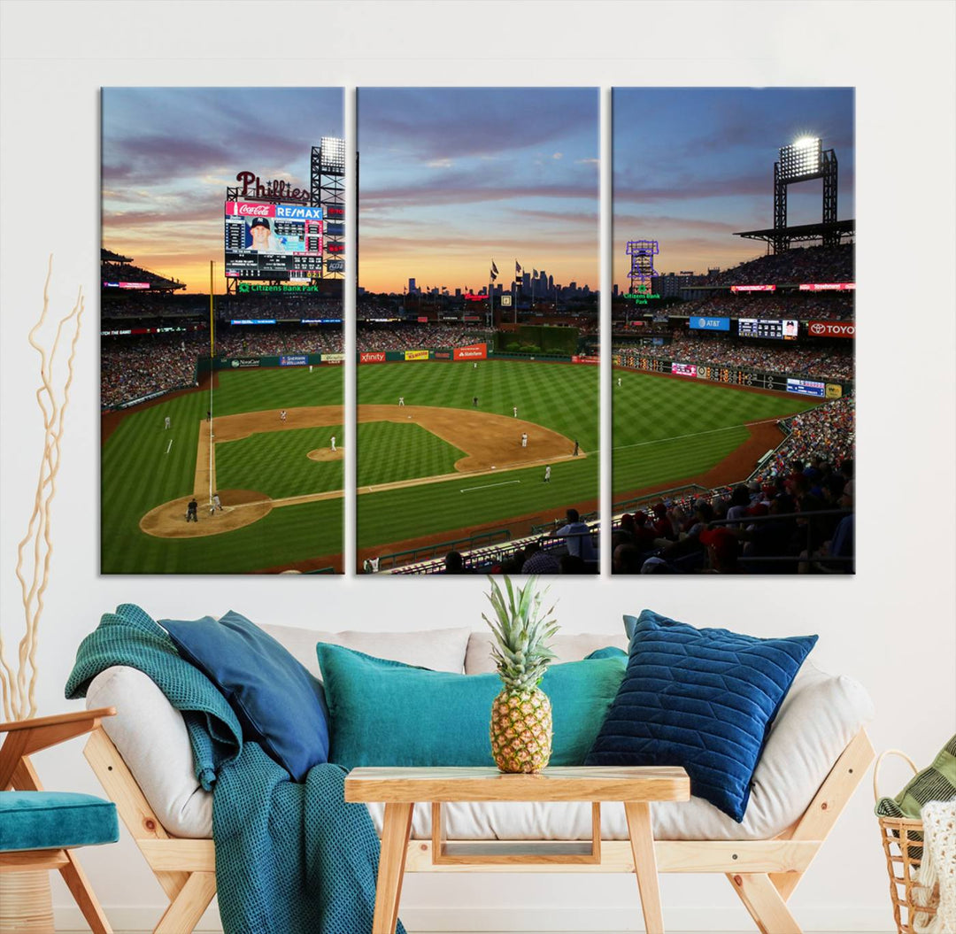 Philadelphia Phillies Baseball Team Print - Philadelphia Citizens Bank Park Stadium Wall Art Canvas Print