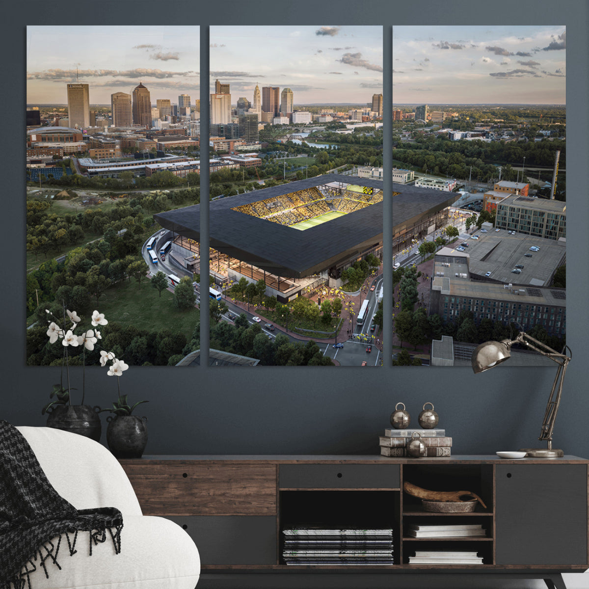 90971-MGV-CV-36X24 - Columbus Crew Soccer Team Print - Columbus Crew Stadium Wall Art, Columbus Crew Soccer Wall Art