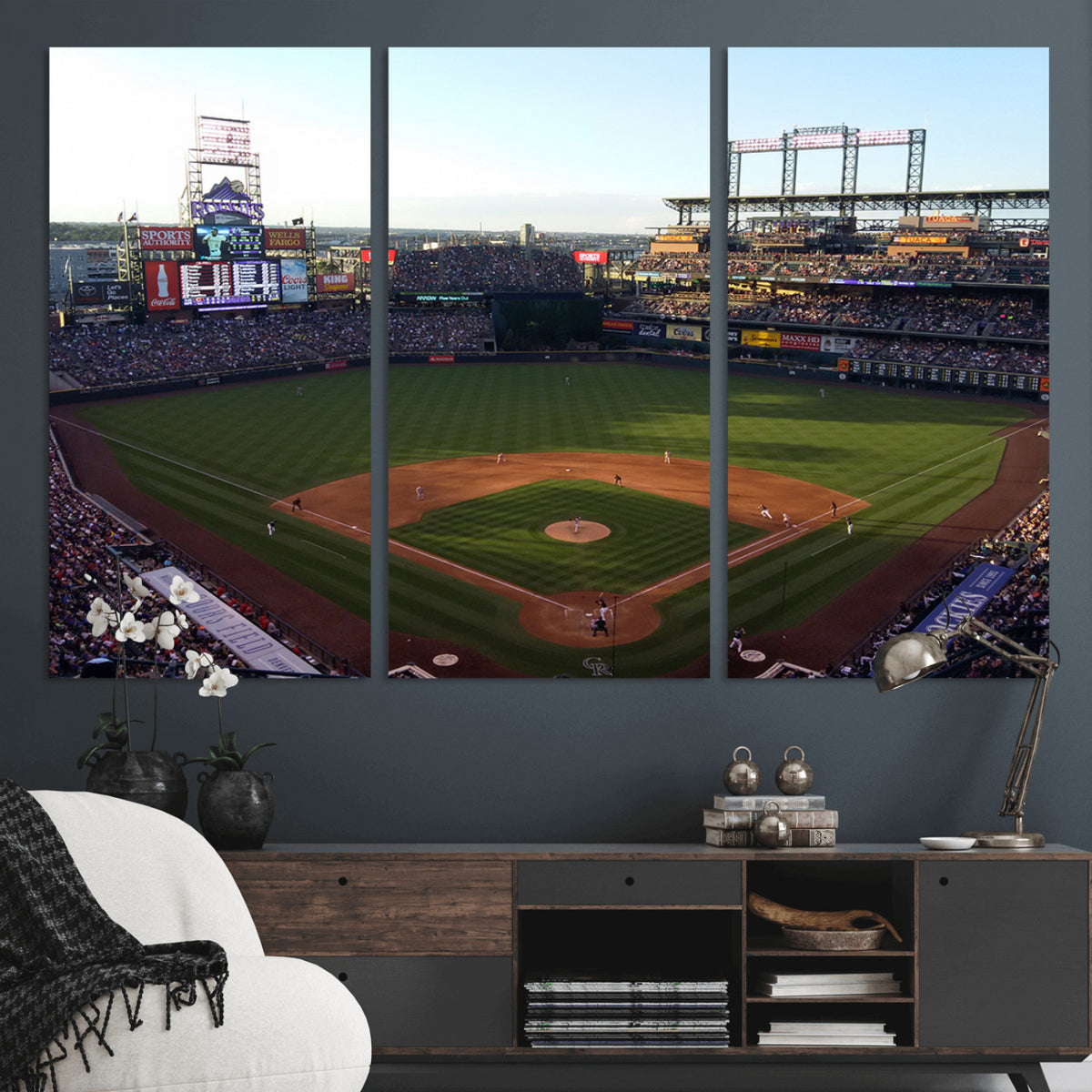 21638-MGV-CV-36X24 - Colorado Rockies Coors Field Wall Art Canvas Print, MLB Baseball Stadium