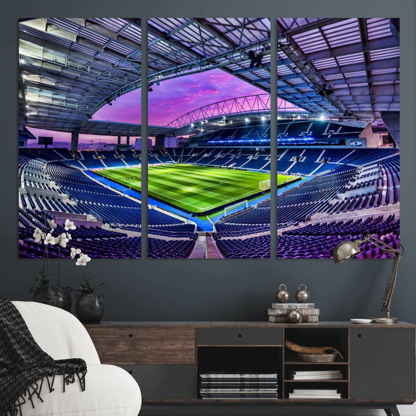 MGV-CV-48X32-3P - FC Porto Soccer Team Print Canvas- Dragon Stadium Wall Art Canvas Print