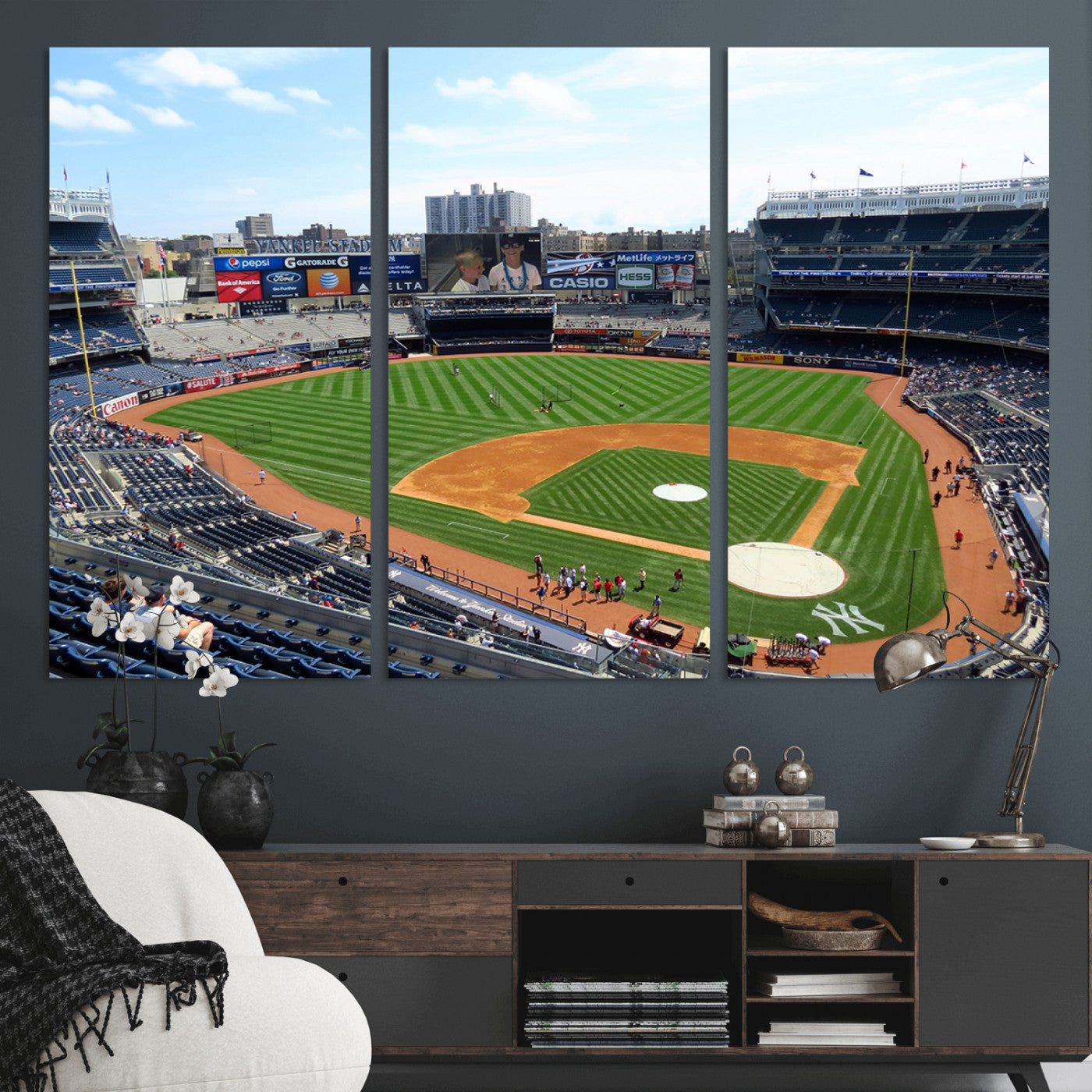 MGV-CV-48X32-3P - Buffalo Bills Stadium Wall Art - Buffalo Bills Decor- NFL Fans Gift, Perfect Sports Decor for Living