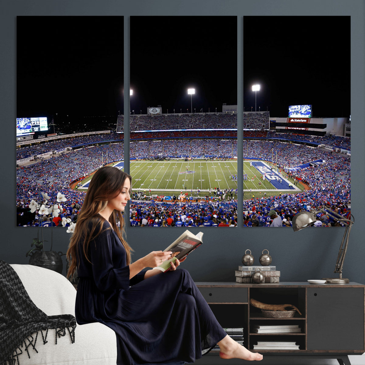 59036-MGV-CV-36X24 - Buffalo Bills Wall Art, Buffalo Bills Stadium Canvas Print for Sports Decor