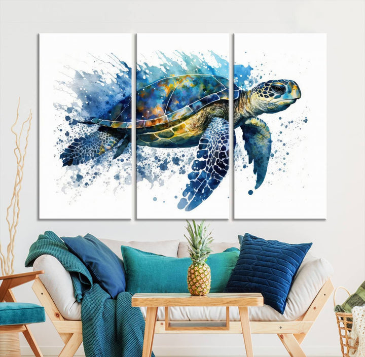 Watercolor Turtle Wall Art Canvas Print