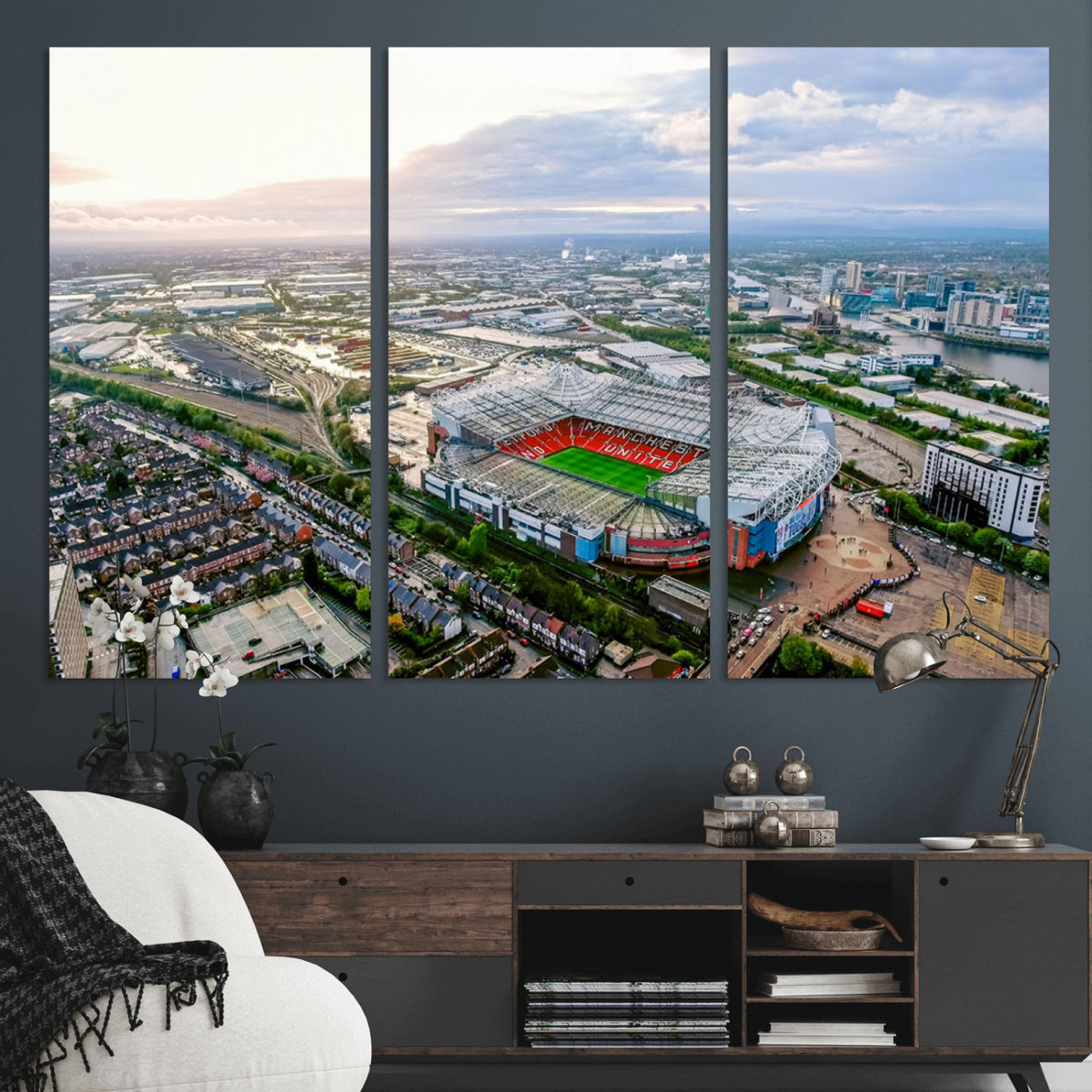 85657-MGV-CV-36X24 - Old Trafford Manchester United Stadium Wall Art Canvas Print