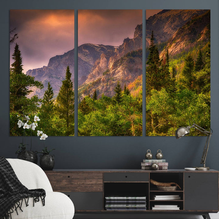 Colorado Rockies Mountains Wall Art Canvas Print | Ready to Hang Framed Mountain Landscape