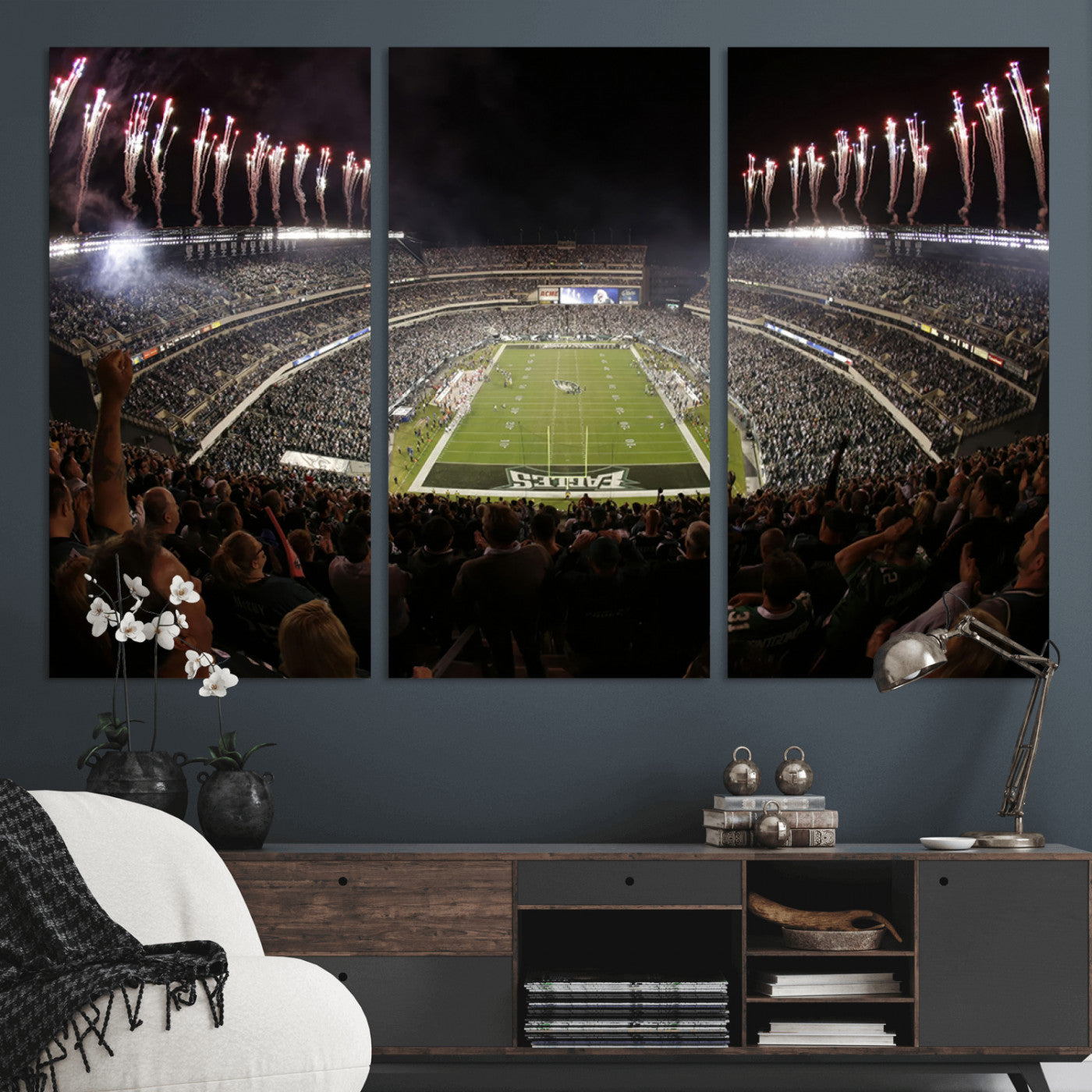 MGV-CV-48X32-3P - Eagles Field Stadium Wall Art - Philadelphia Eagles Football Team Print - Philadelphia Lincoln