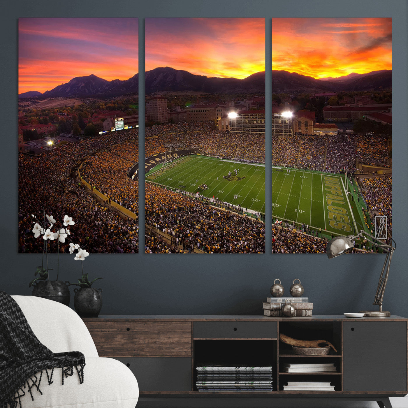 MGV-CV-48X32-3P - Folsom Field - University of Colorado Buffaloes Football Stadium, Colorado Buffaloes Wall Art Canvas