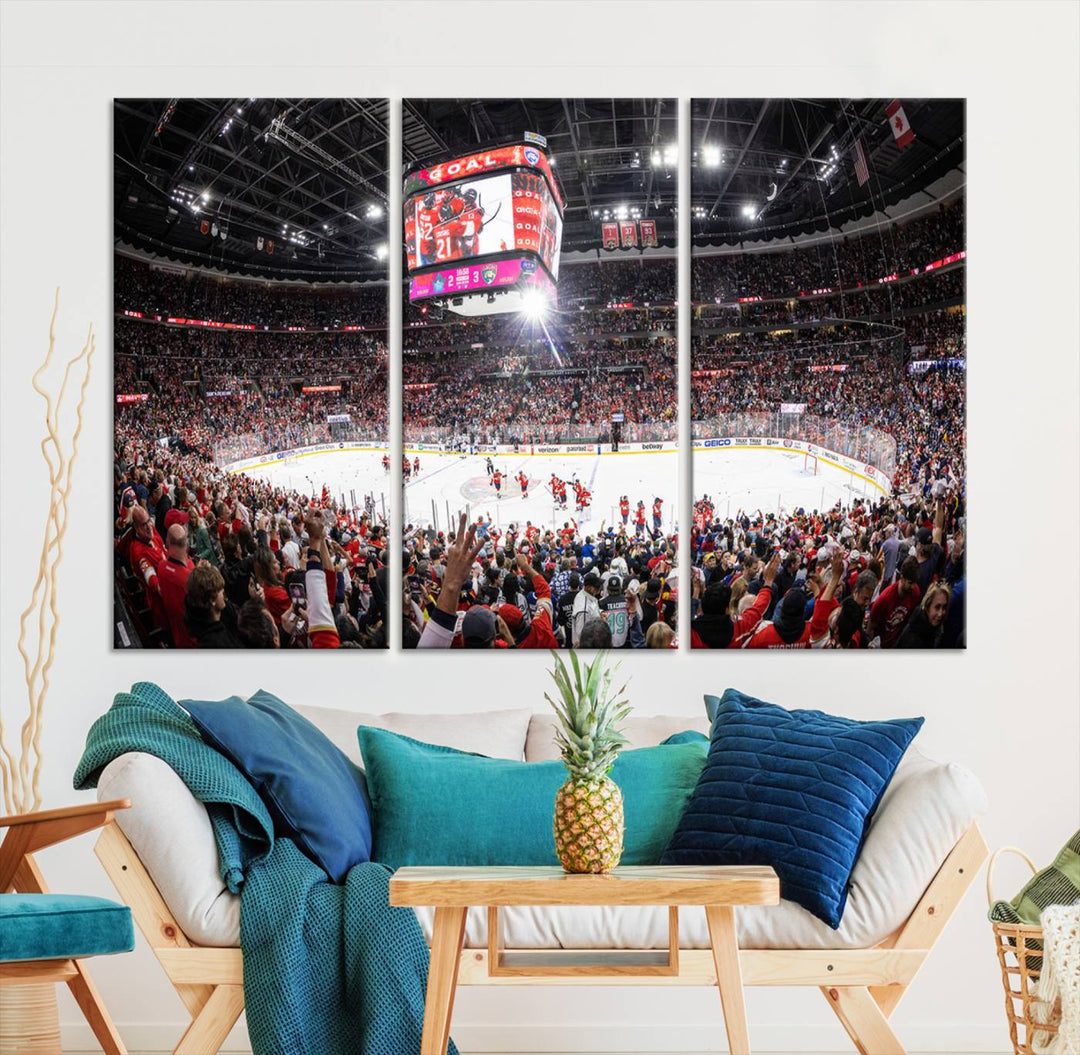 Amerant Bank Arena Wall Art Canvas Print - Basketball Arena Stadium Print