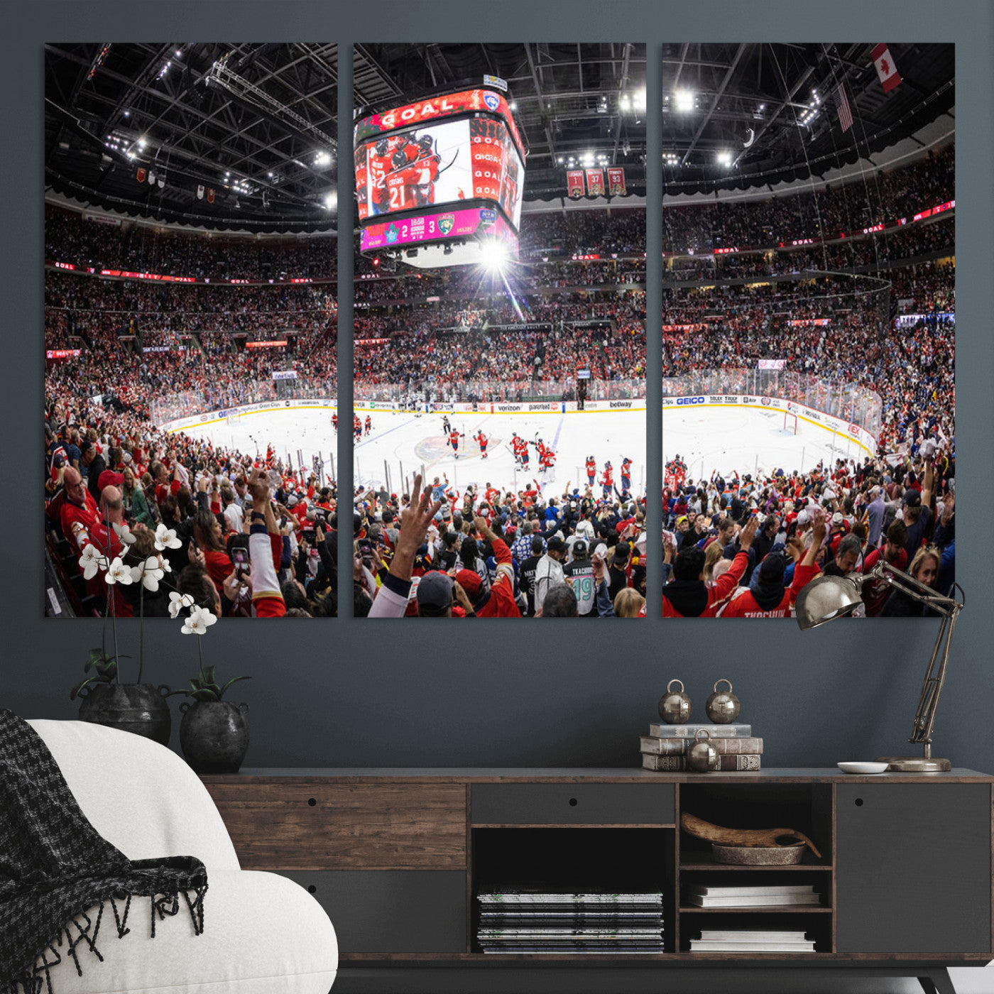 MGV-CV-48X32-3P - Amerant Bank Arena Wall Art Canvas Print - Basketball Arena Stadium Print