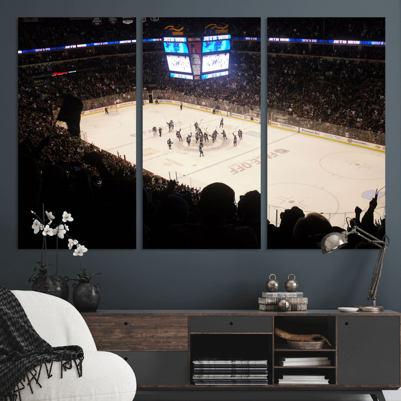 MGV-CV-48X32-3P - Canada Life Centre Wall Art | Winnipeg Jets Hockey Team Print Canvas | Ready to Hang | Winnipeg Wall