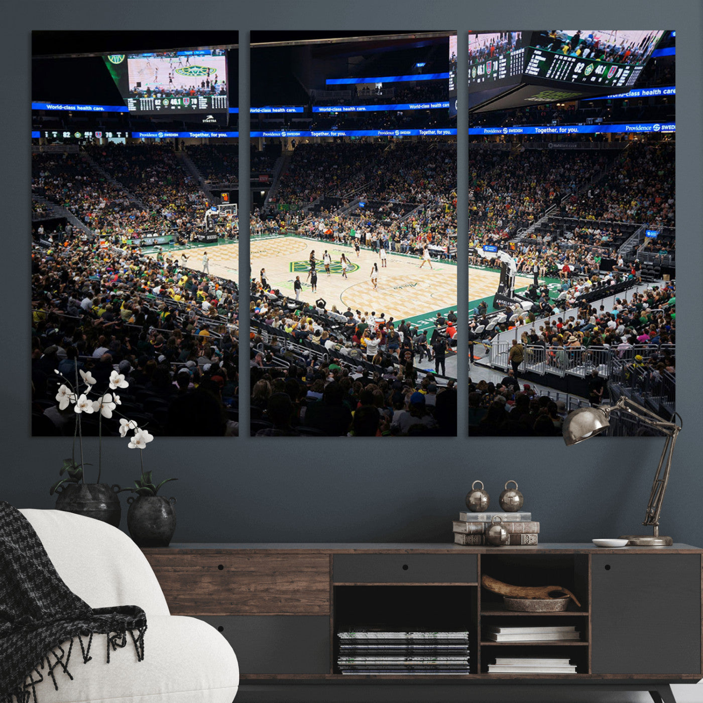 MGV-CV-48X32-3P - Climate Pledge Arena | Washington Seattle Kraken Hockey Stadium Wall Art | Canvas Print | Ready to