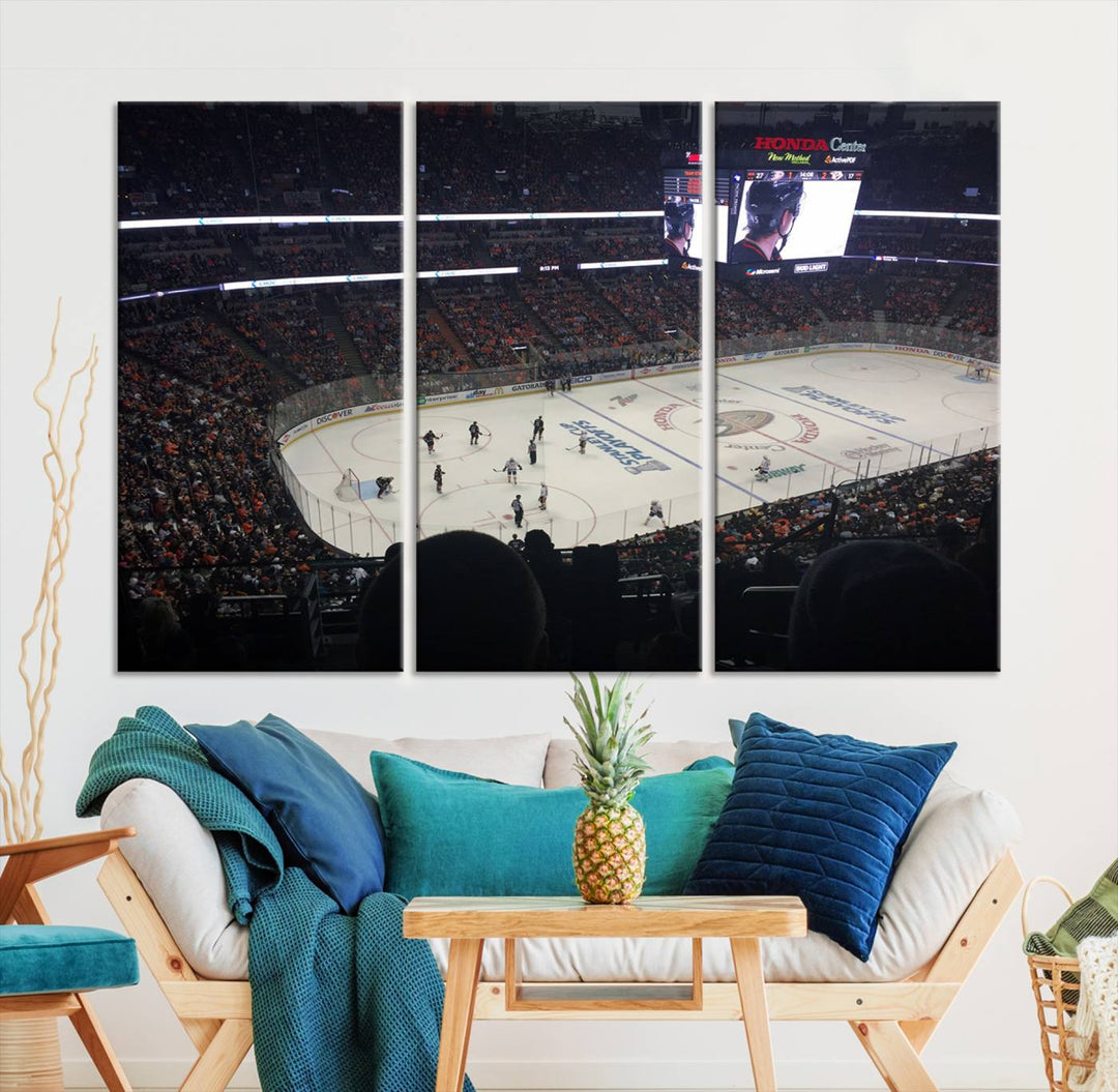 Honda Center California Anaheim Ducks Hockey Stadium Wall Art Canvas Print